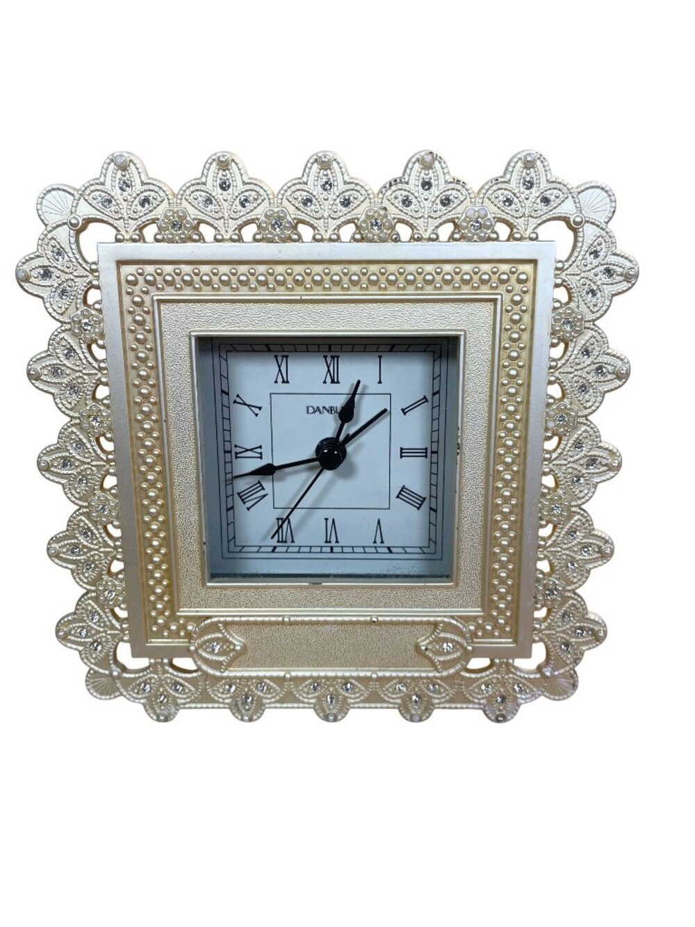 Danbury Things Remembered Swarovski Crystal Clock Freestanding Lace Pattern